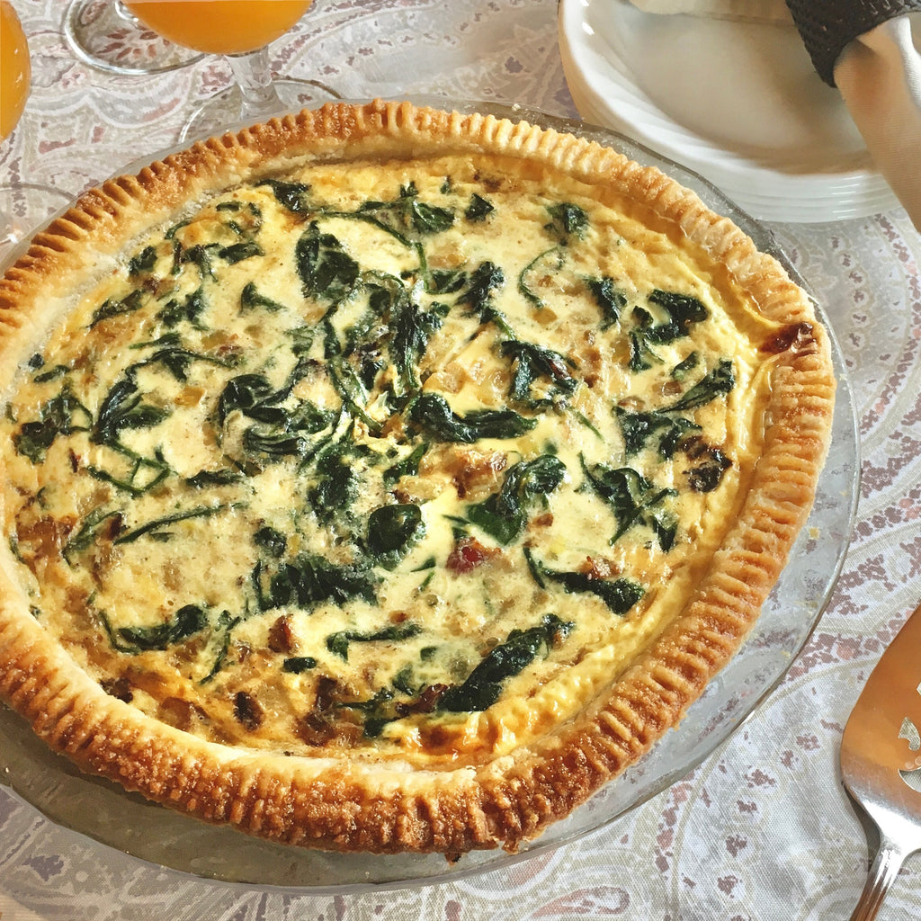 Gluten-Free Spinach Bacon Gruyère Quiche Recipe