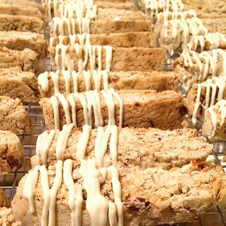 Gluten-free White Chocolate Almond Biscotti