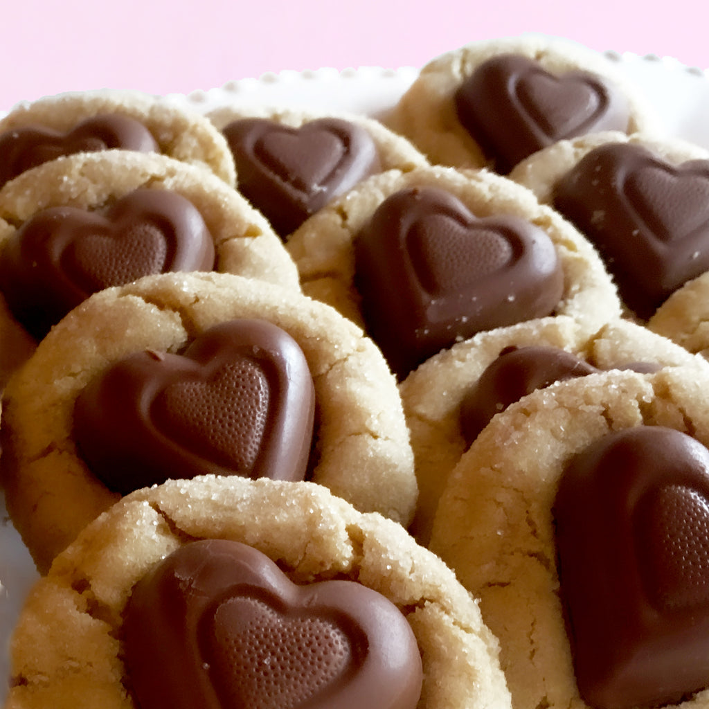 Valentine Peanut Butter Blossom Cookies