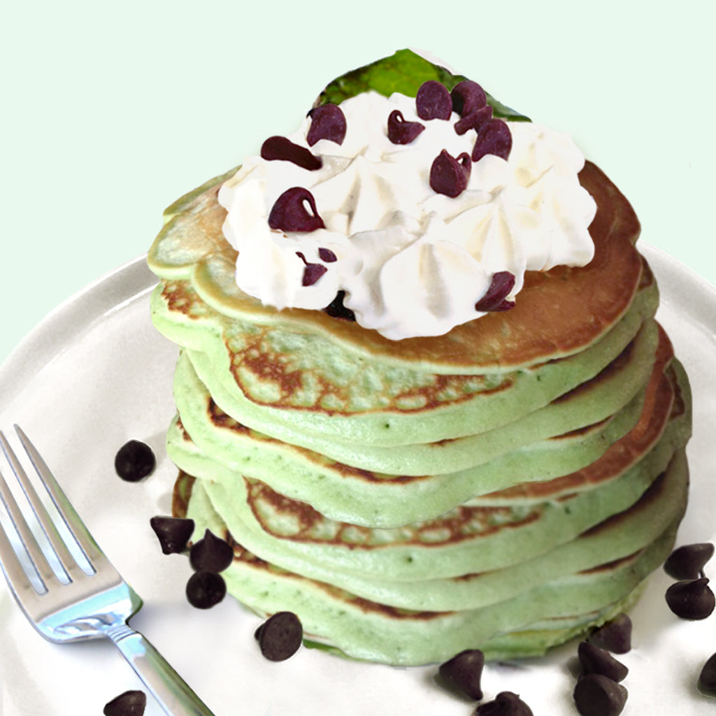 Mint Chocolate Chip Pancakes