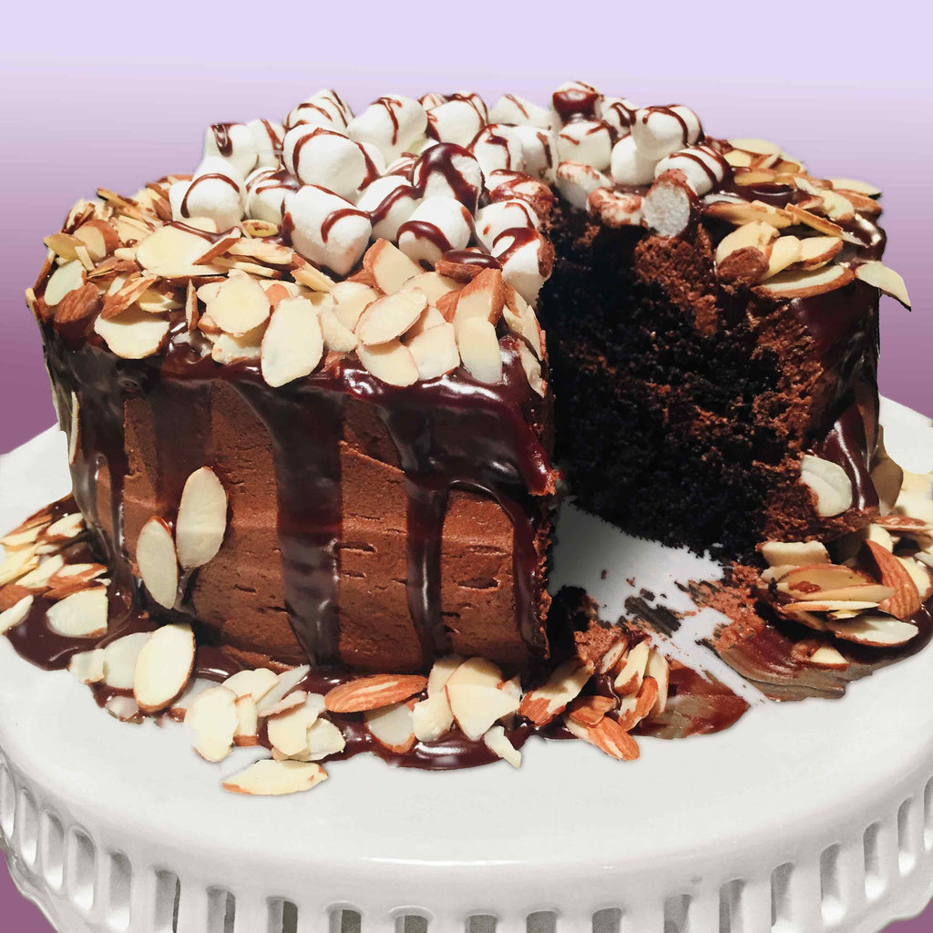 Almond Rocky Road Chocolate Cake